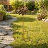 3D Popcorn Flower Decor Vintage Rusty Cornflower Ground Stake, 24 Inch Metal Artistic Wire Art Stake Decor, Rustic Garden Sculptures for Lawns