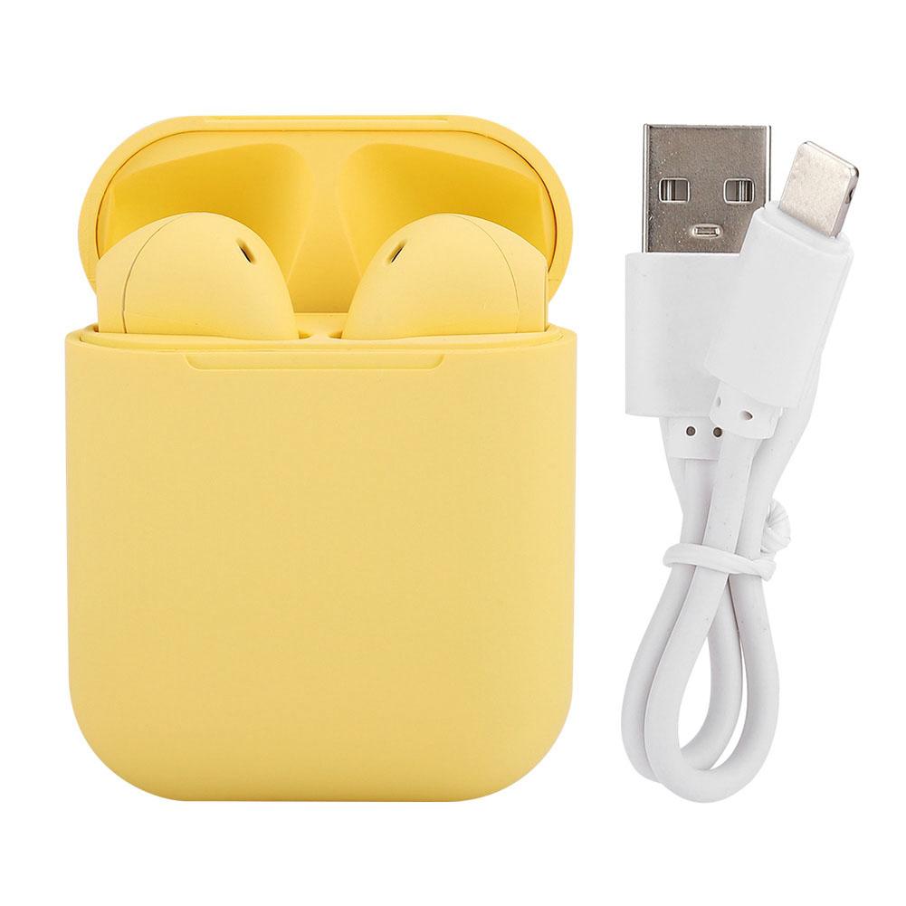 Mini Wireless Bluetooth Earphone Touch Control Stereo Sports In Ear Headphone for IOS(Yellow )