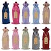 10 Pieces Burlap Wine Bags Jute Wine Bottle Bags with Drawstrings Reusable Gift Bags with Tags for Party Blind Tasting Birthday