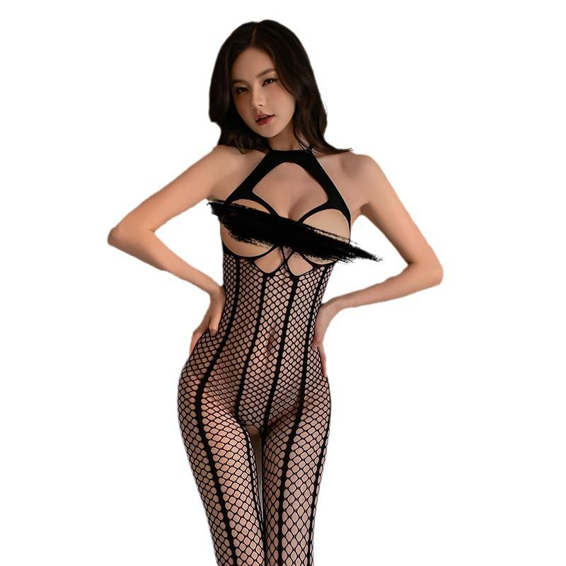 Sexy underwear women's hollow net clothes passion free transparent sexy temptation open net socks uniform stockings
