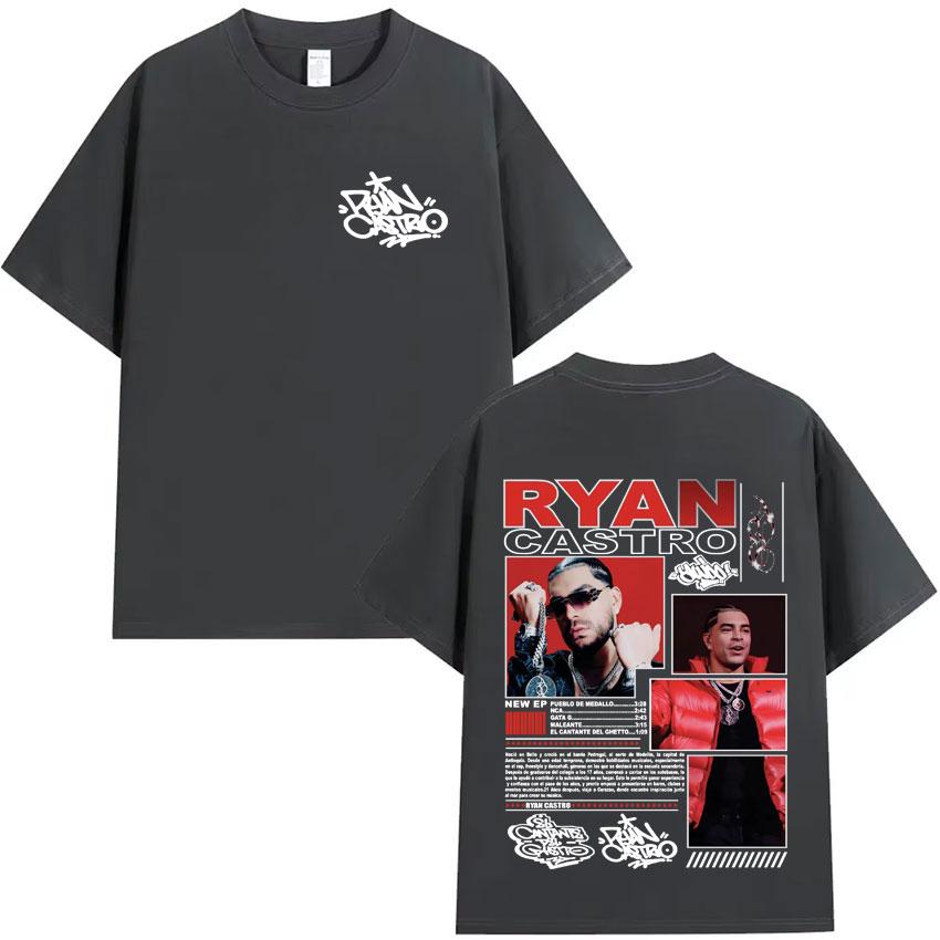2025 Summer Raptor Ryan Castro Music Album Tour Graphic Tshirt Mens Casual Cotton Loose Tshirt Retro Loose Shirt