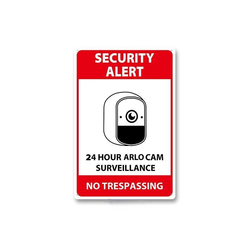 HD Metal Tin Sign Vintage Warning  No Trespassing Wall Decor Retro 24 Hour Video Surveillance Biohazard Funny Sign for Home Bus