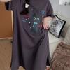 Internet Celebrity Style Pajamas Pajamas Women's New Summer Korean Version Puppy Round Neck Short Sleeve Medium and Long Loose and Comfortable Dress