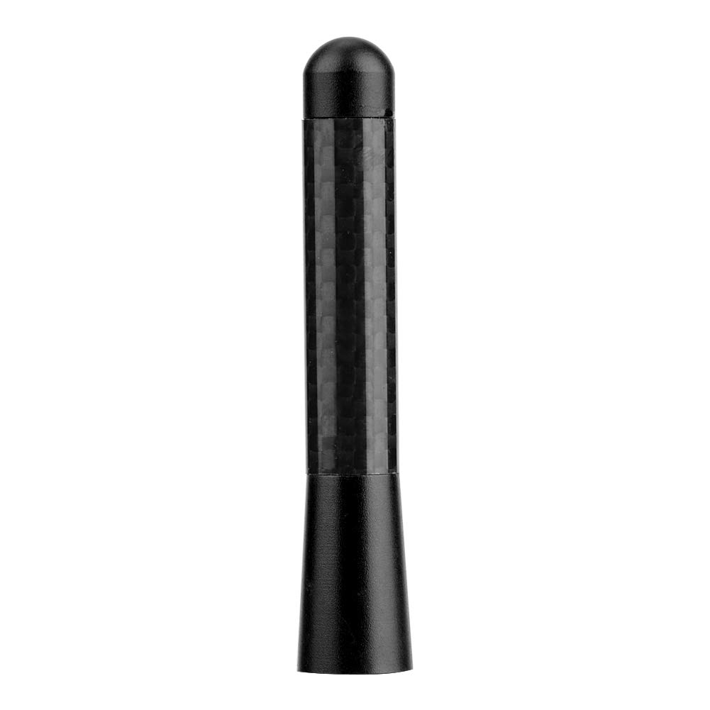 VGEBY Car Short Antenna Carbon Fiber Screw Radio Short Antenna Antenna Universal Car Remodeling 3 Inch Car Replacement Antenna (Black)