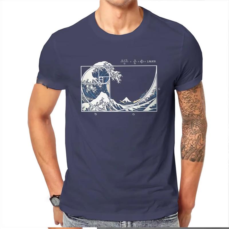 Math Mathematics Meme The Great Fibonacci Wave Tshirt Vintage Alternative Men's Streetwear Tops Cotton Crewneck T Shirt