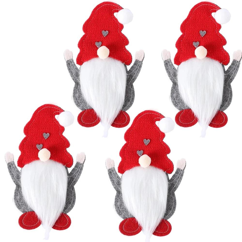 1-8PC Christmas Cutlery Holders Santa Claus Shaped Fork Knife Holder Bag New Year Xmas Party Tableware Cover Home Table Decor