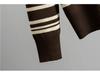 Women's Korean Fashion Striped Sweater & Wide-Leg Pants Knitted Set