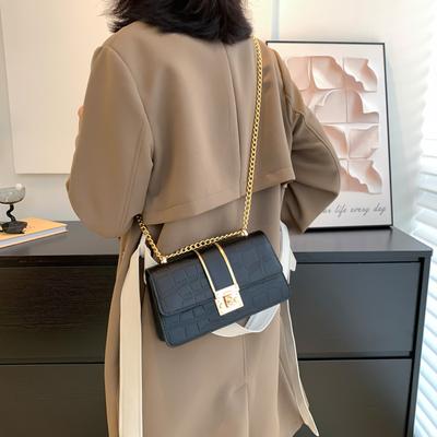 Crossbody kabelky pro ženy Řetízková malá čtvercová taška Luxusní značkové pueses Dámské kabelky Neformální tašky přes rameno Přenosná taška s klopou
