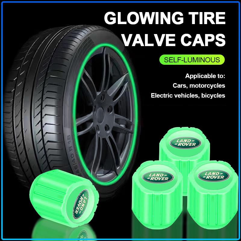 Luminous Car Tire Valve Caps Fluorescent Motorcycle Wheel Tyre For Land Rover Freelander 2 L2 L319 L462 LF Range Sport L322 Discovery 2 3 4 5 Defender