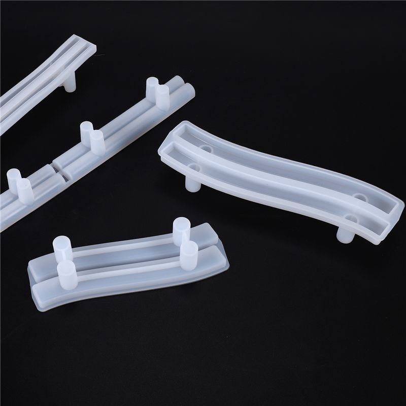 Easy Use 4 Set Tray Handle Resin Mold, Silicone Epoxy Casting Mold For DIY Cabinet Door Handles, Drawer Bar Pulls, Afrt Crafts