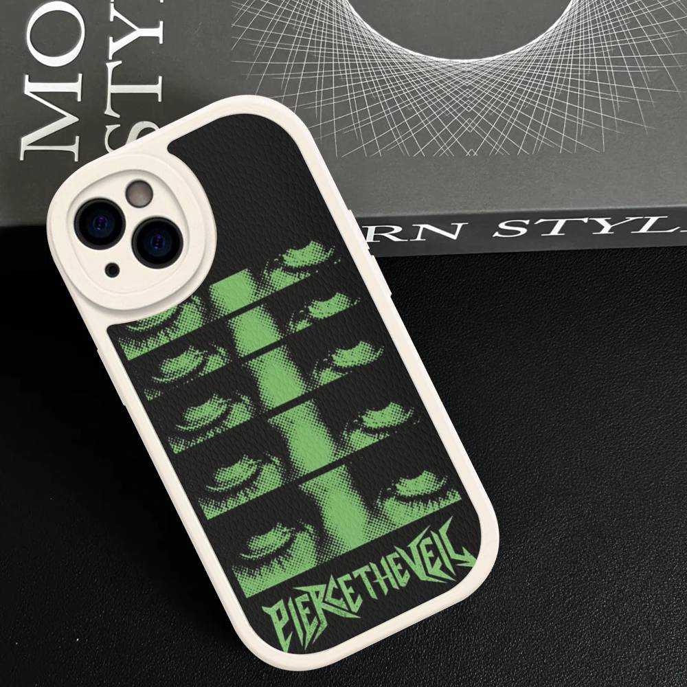Custodia per Telefono P-Pierce The Veil Band per iPhone 16 15 14 13 12 11 Pro Max Plus Copertura in Pelle Antiurto