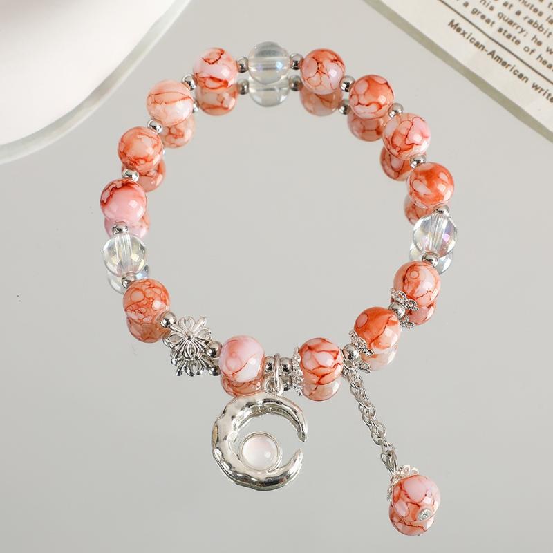 

Korean Ink Colorful Sun Moon Butterfly Bracelets Bead Tassel Bracelet For Women Fashion Sweet Versatile Wedding Birthday Jewelry