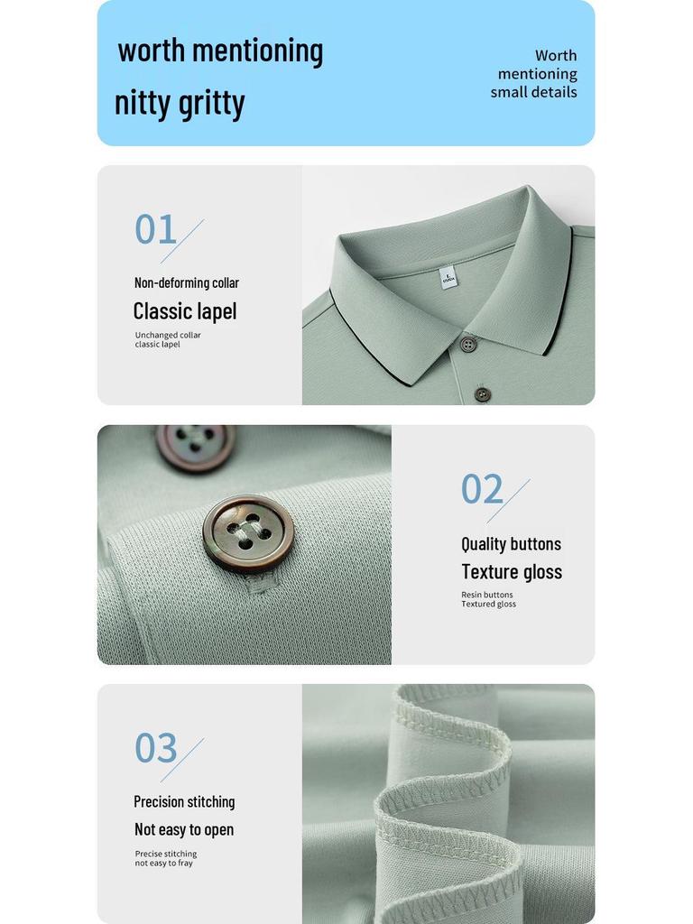 Hochwertiges Herren-Polohemd, Ammoniak-Finish, doppelseitiges Piqué, Umlegekragen, Kurzarm, Business Casual Teamuniform