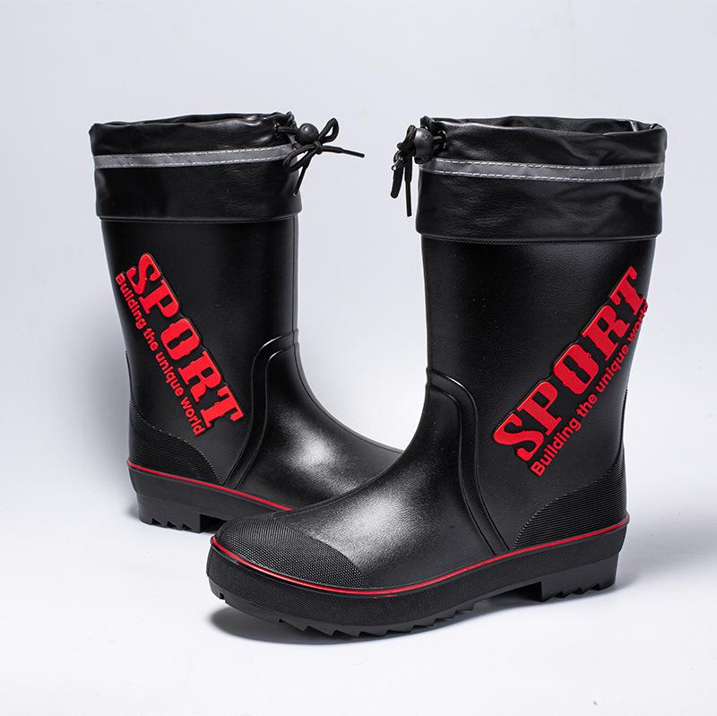 

Новые усиленные водонепроницаемые дождевые ботинки средней высоты мужские резиновые ботинки для улицы и помещений износостойкие водонепроницаемые и нескользящие для работы, рыбалки и мойки автомобилей 45