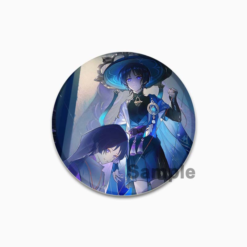 32/44/58MM Alloy Pins for Backpack Hat  Icon Cartoon Brooch  Genshin Impact Pin Fashion Jewelry Accessory