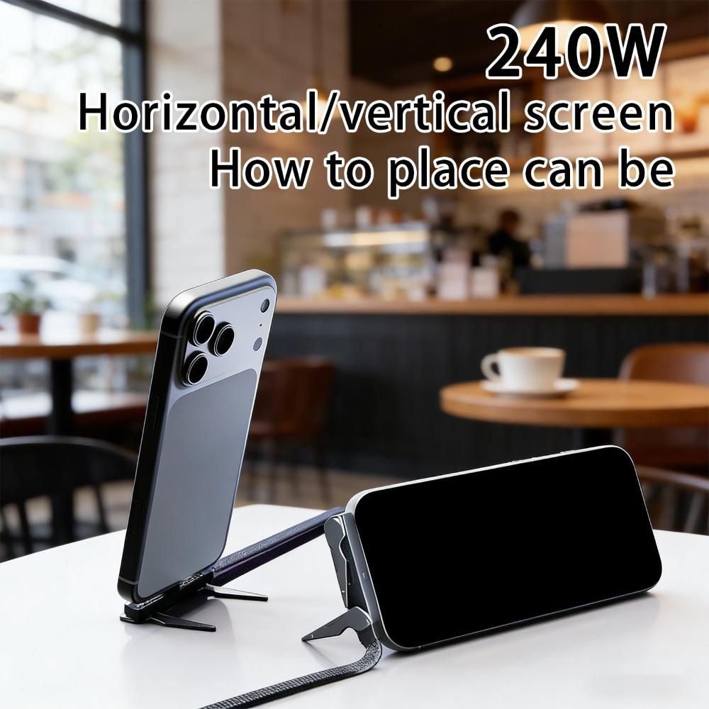 240W USB C L-shaped Bracket Data Cable Type-C To Type-C Data Cable Foldable Stand Fast Charging Cord for IPhone 15 16 17 Xiaomi