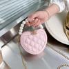 Borsa a tracolla mini per ragazze con manico di perla Portafoglio principessa Portamonete Borse Borse a tracolla a forma di cuore per bambini carini