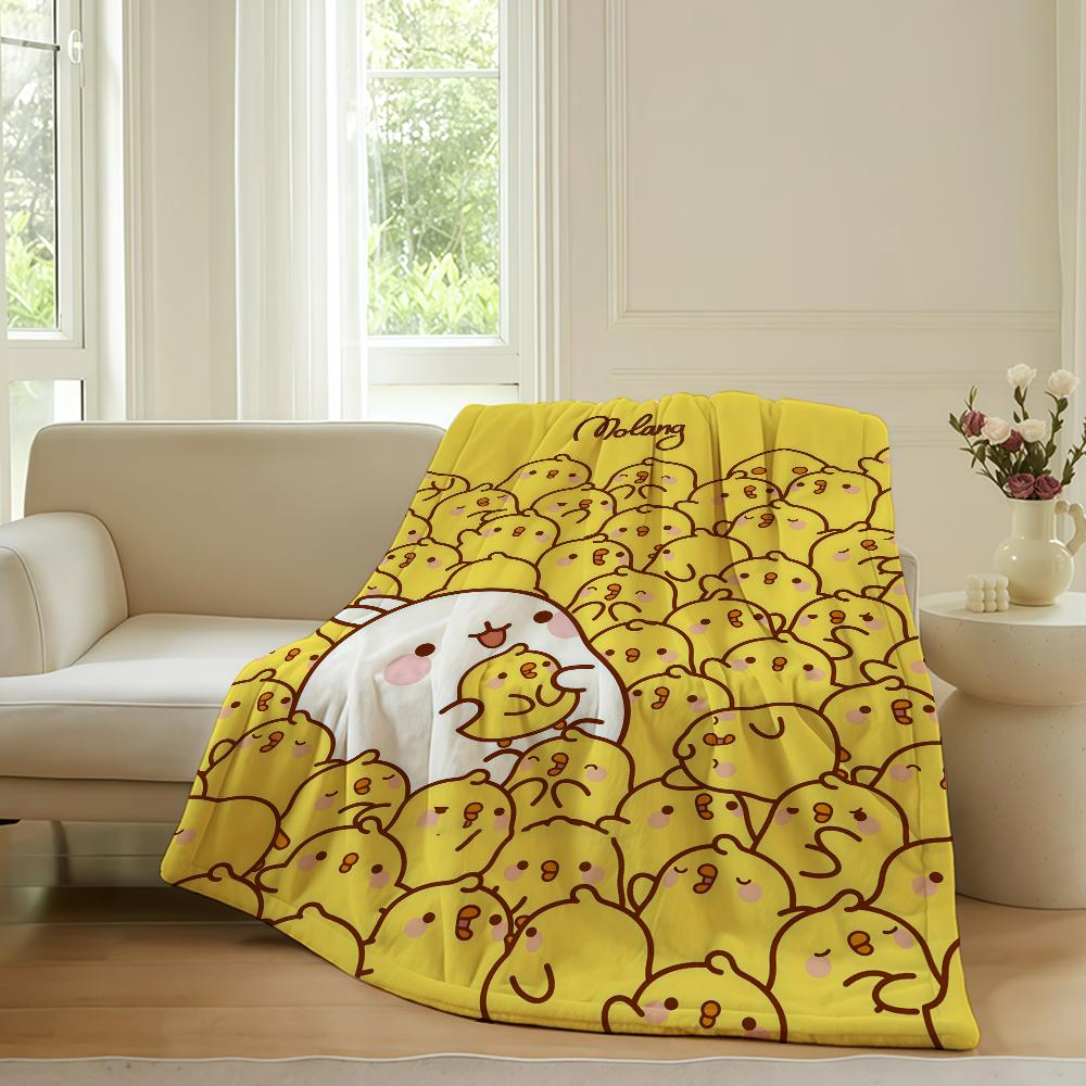 Cartoon cute M-MolangS Blanket For Sofa Office Bed Plane Travel Sleep Read Relax Camping Soft And Warm
