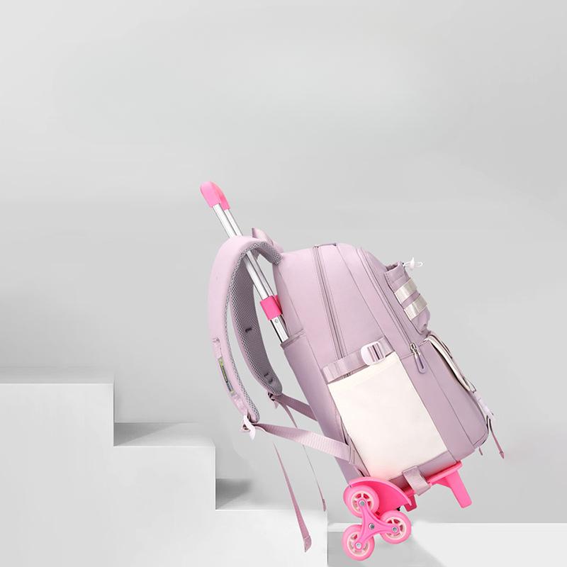 New Style Trolley Schoolbag for Primary School Students  Boys  Girls  Children  Middle School Students Can Climb Stairs with Large Capacity