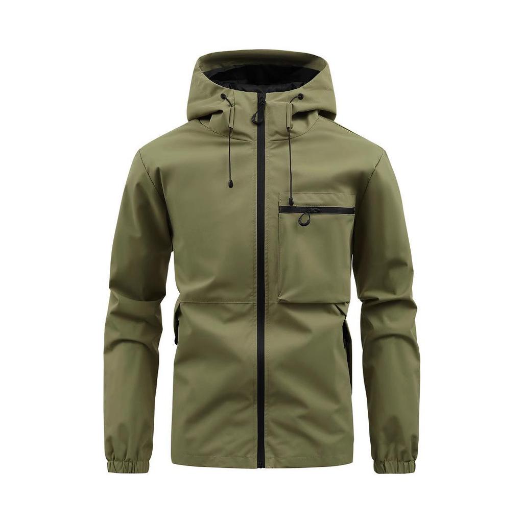 Coupe-vent imperméable à capuche pour homme: Veste décontractée polyvalente printemps/automne