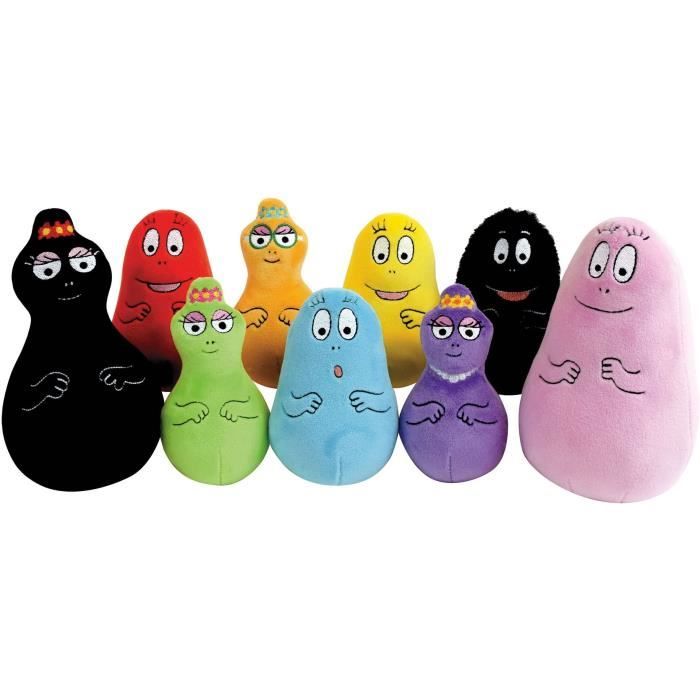 Cutie cu 9 Jucării de Pluș Barbapapa +/- 15 cm - JEMINI - Include Barbapapa, Barbamama și cei șapte copii ai lor.