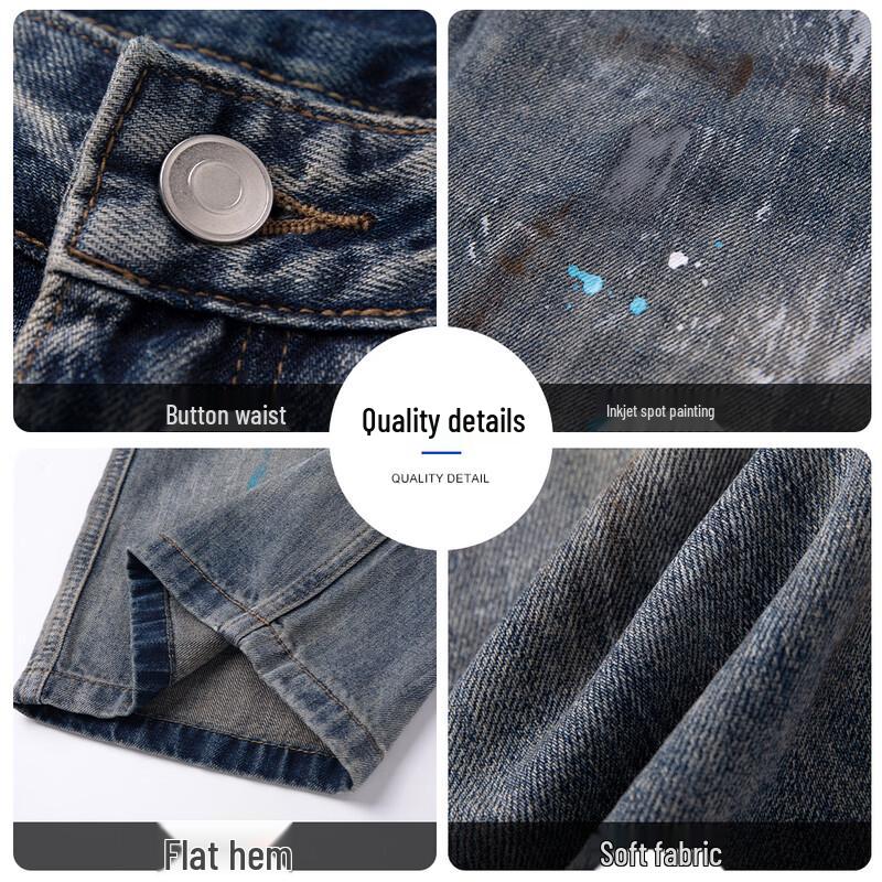CHOCOOLATE Graffiti Distressed Denim Shorts