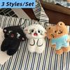 2/3 Pcs Cute Kitten Cat Plush Doll Toy Keychain Pendant Bag Hanging Ornament Backpack Charm Keyring Girl Birthday Christmas Gift