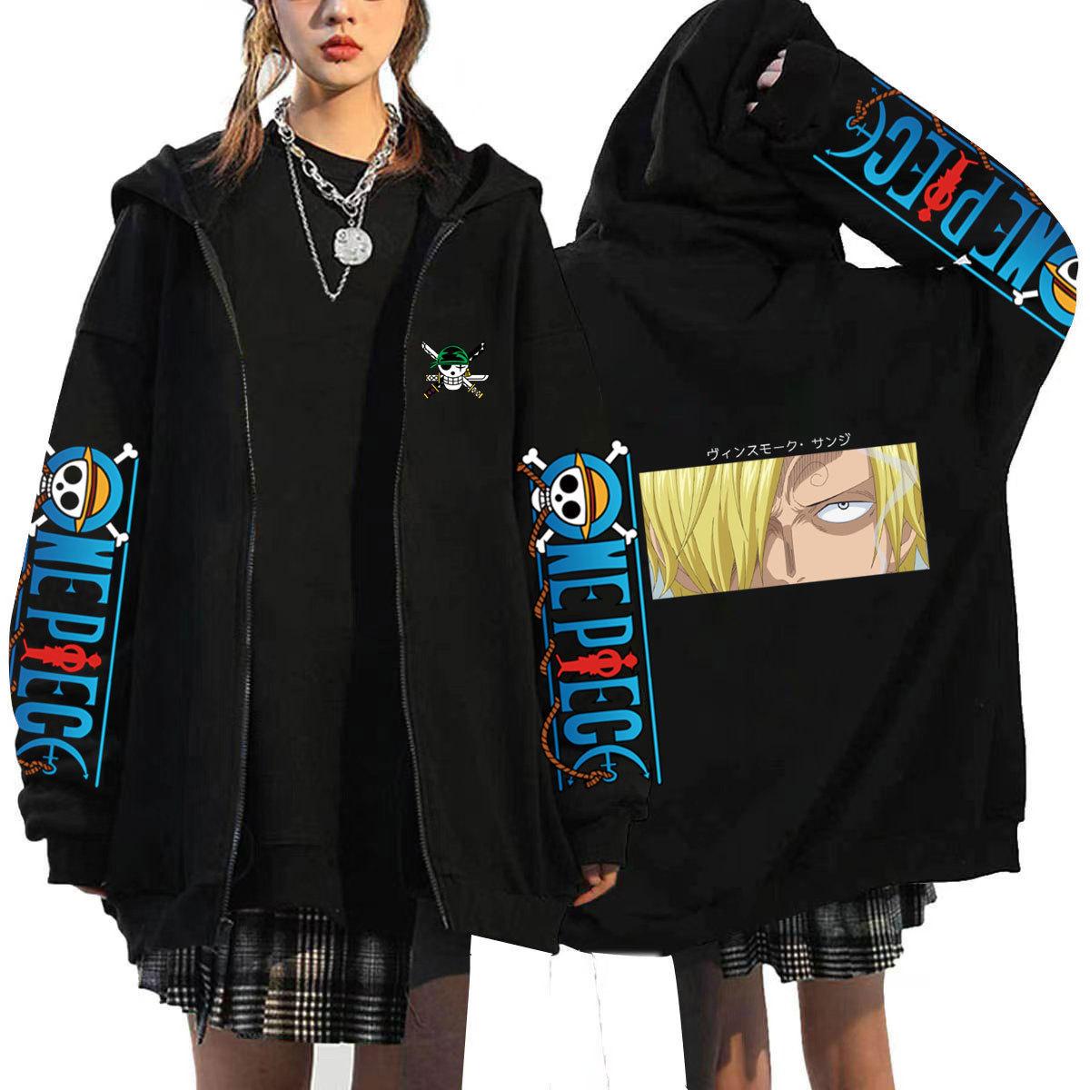 

One Piece Японське аніме Луффі Зоро Худі на блискавці Жіночі Чоловічі Картунні Куртки Худі Унісекс Хіп-Хоп Худі Вуличний одяг Топи Кардиган S
