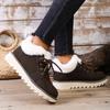 Women's Lightweight Comfortable Cold Warm Padded Snow Boots Non-slip Wear Outdoor Casual Sneakers Lace-up Cotton Boots
