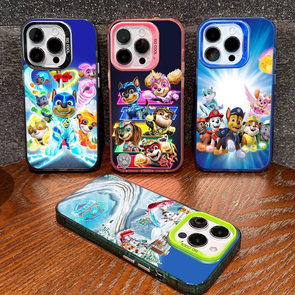 Cute Cartoon P-paw Anime P-patrol Color Phone Case For IPhone 17 16 15 14 13 12 11 Pro Max Plus Pro Shell