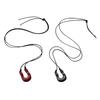 Trendy U Shape Outline Long Leather Cord Necklace Wine Red and Black Alloy Pendant Women Jewelry Accessory