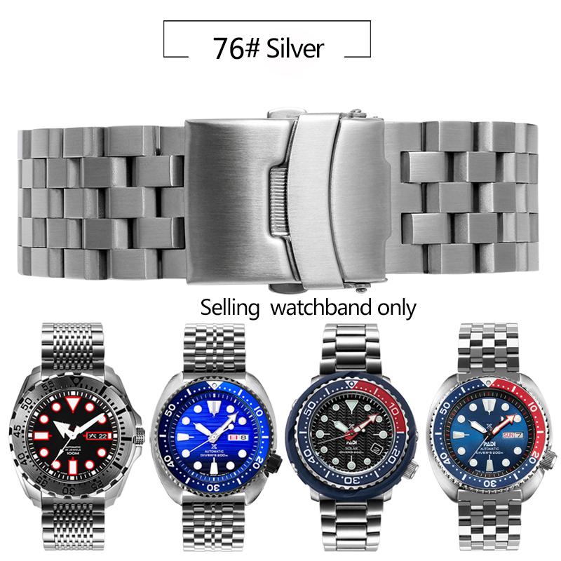 

20 мм 22 мм Цельный ремешок для часов из нержавеющей стали для SEIKO PROSPEX Ремешок Водяной призрак Дайвинг Банка Абалон Серия Браслет Наручный ремешок 22mm