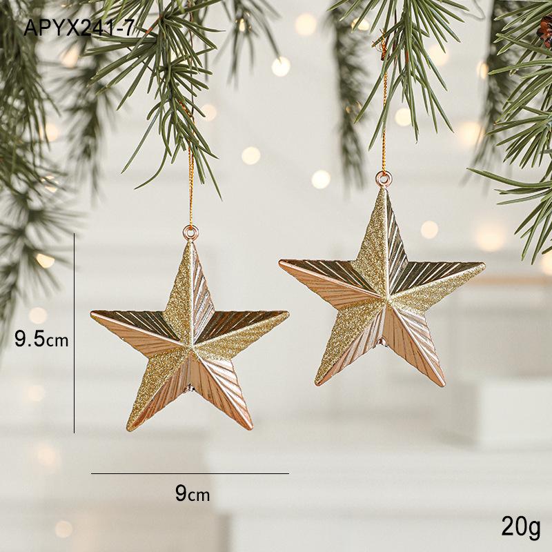 Christmas Decorations Party Plating Tree Pendants Rose Gold Sequins Conch Accessories Pentagram Small Gifts Pendants Supplies