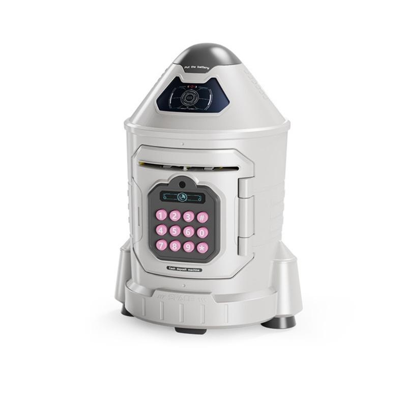 

Interactive Coin Keeper For Children With Automatic Roller Bill Feeder And LED Display For Financial Learning розовый