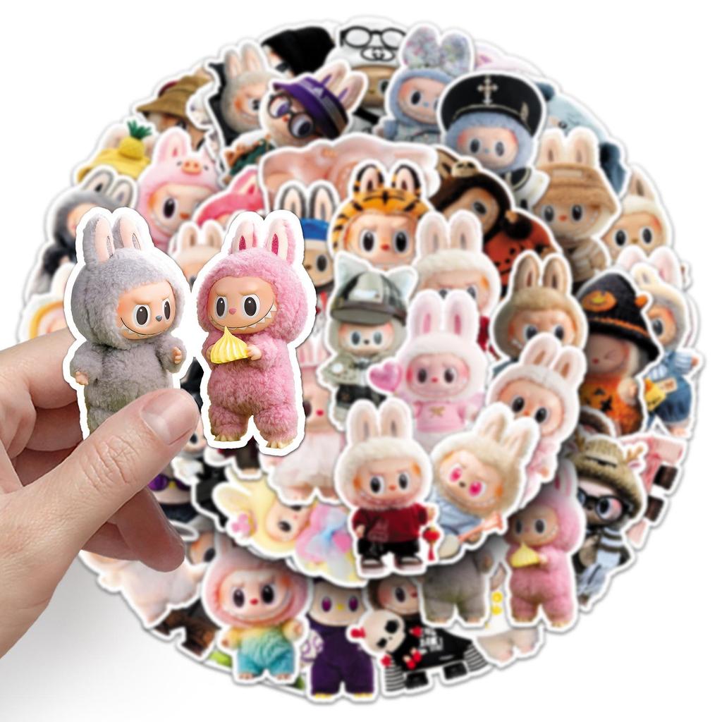 Labubu Doll Stickers: 50 Waterproof 3D Sheets, Cute Decorative Stickers for Notebooks & Water Cups