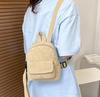 Corduroy Mini Backpack Multiple Pockets School Bag Classic Solid Color Shoulder Bag S/M/L Soft Unisex Female Commuter Travel Bag