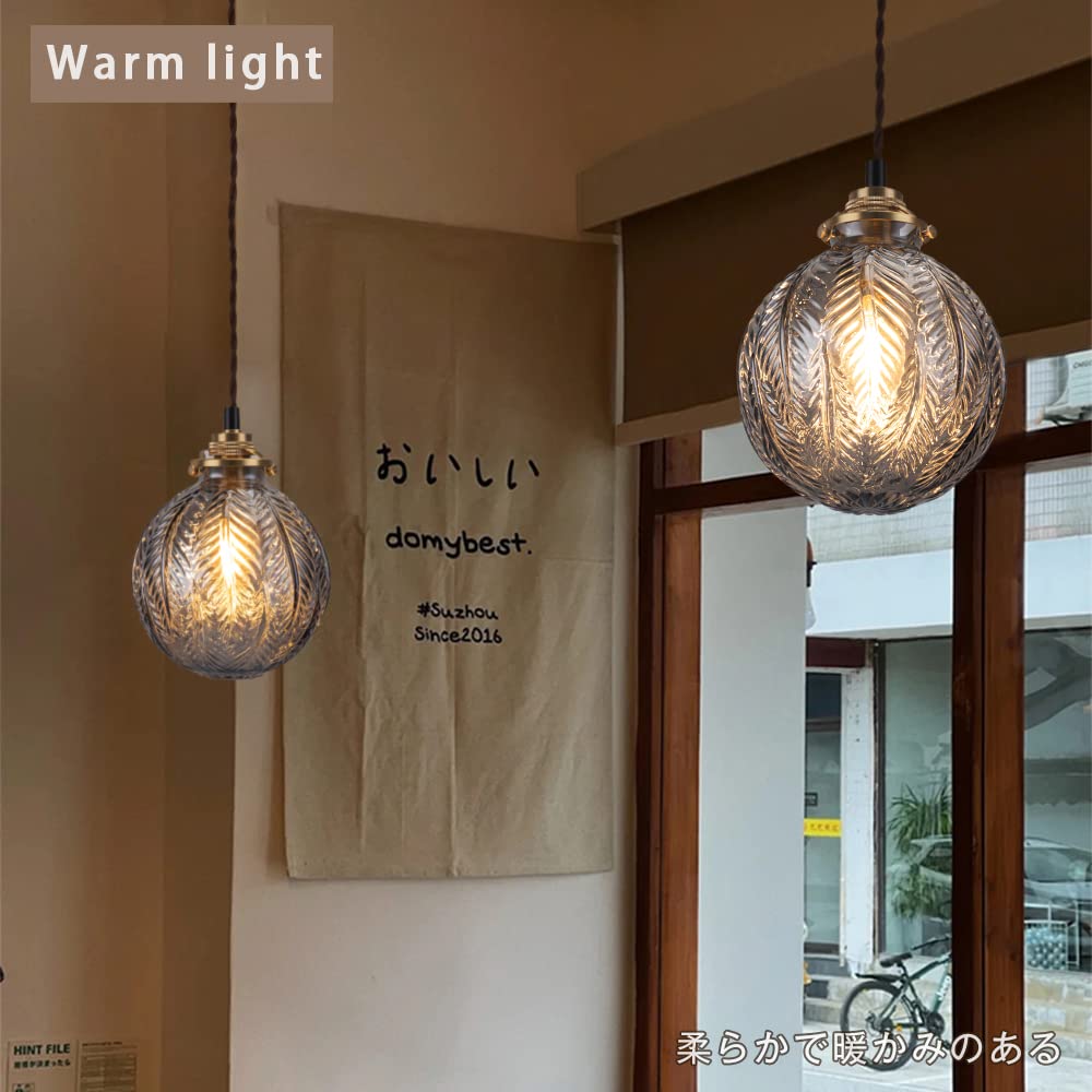 Cerdeco Unique Tree Leaf Pattern Glass Pendant Retro Smoke Cute Interior Ceiling Cafe Hook Ceiling Shade Ceiling Cover Not Included Light, Style,