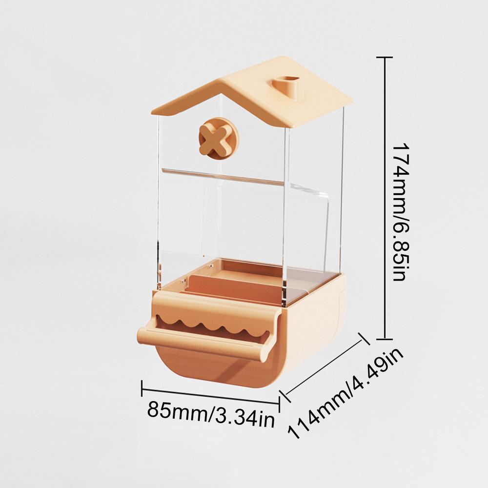 Automatic Bird Feeder Parrot Food Dispenser Lovebird Food Container Splash-Proof Feeding Supplies For Cockatiel Parakeet