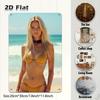 Retro Metall Blechschild Blonde Frau im Gelben Bikini am Strand Vintage Wandkunst Dekor für Bar Cafe Zuhause xcm