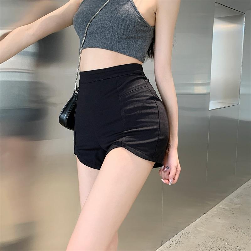 2026 Women's High-Waisted Spicy Sports Shorts - Black Tummy Control Sexy Slimming Outerwear