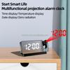 Custom RGB LED Display Desktop Mirror Digital Alarm Clock with Wall Lazer Led for Kids Bedroom Led Projection Clock