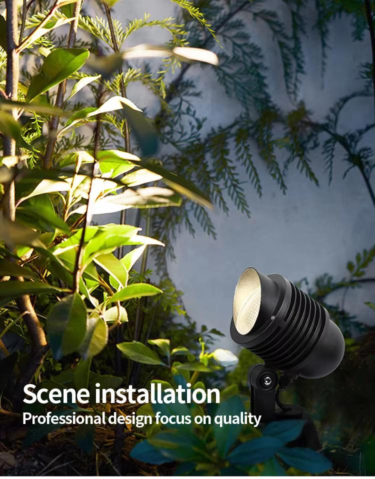 220V IP33 Waterproof 45 Beam Angle 3500K Warm White Aluminum LED Garden Spotlight for Outdoor Landscape Lighting Spike for