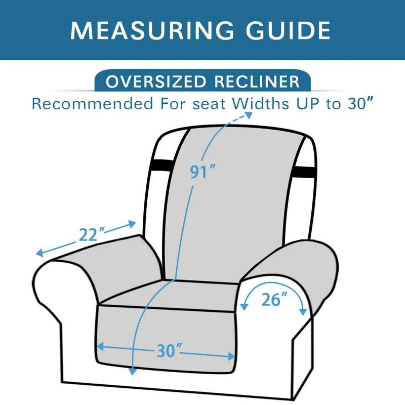 Waterproof Quilted Recliner Chair Cover Recliner Cover Recliner Slipcover Secure with Elastic Strap and Non Slip