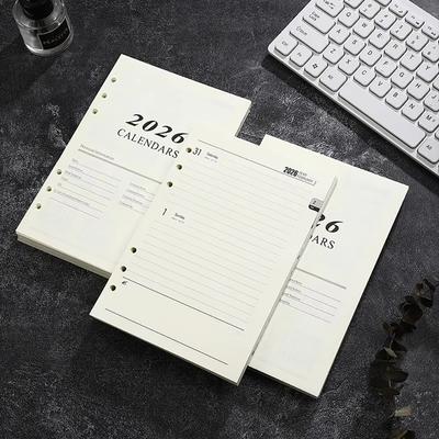 Wytrzymała strona uzupełniająca do notesu A5 Planer dzienny Agenda na luźnych kartkach Strony dziurkowane Strona wewnętrzna do segregatora
