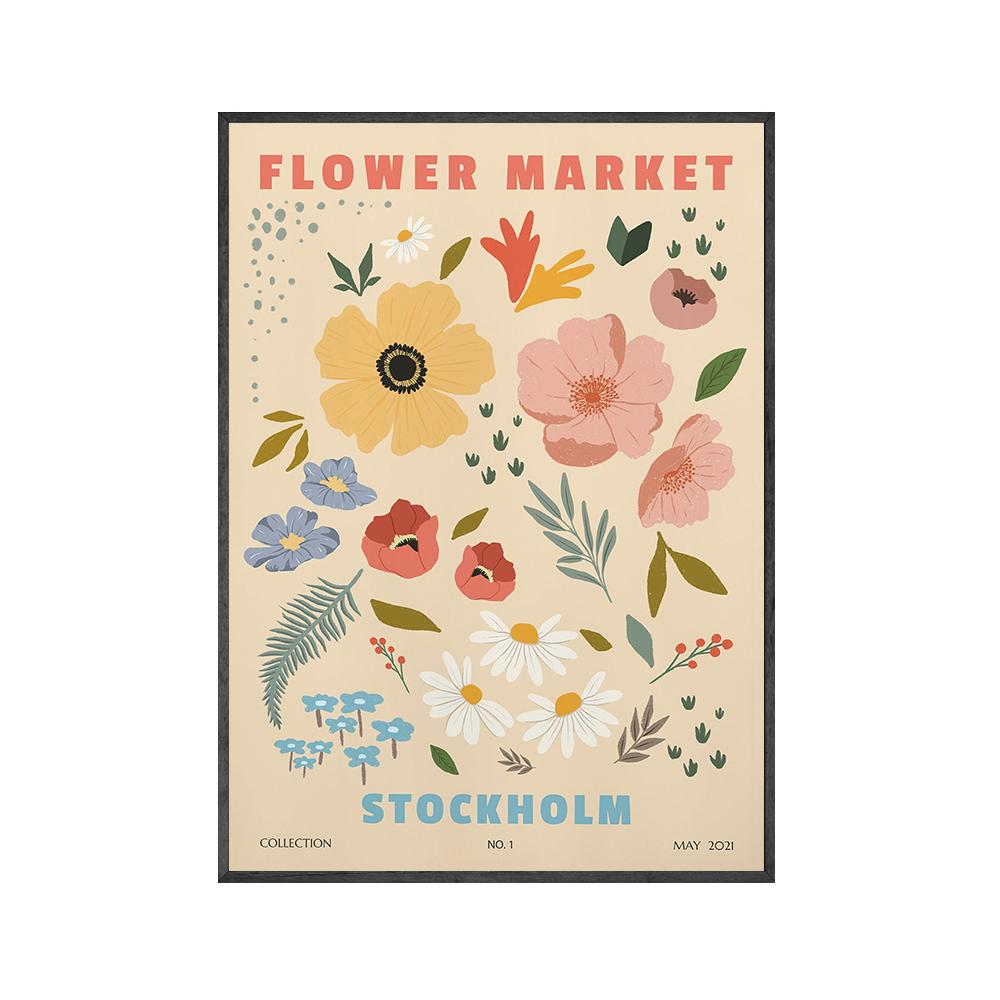 

Скандинавские цветы, абстрактные постеры, рынок, настенное искусство, холст, живопись, постеры и принты, настенная роспись для гостиной, бара, украшения дома 21x30cm No Framed