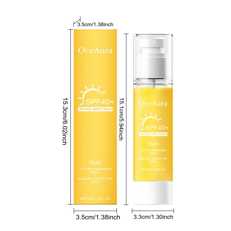 Sparkling Shimmer Body Protection Spray Hydrating Glitter Moisturizing Outdoor Skin Care for Summer Beach Use