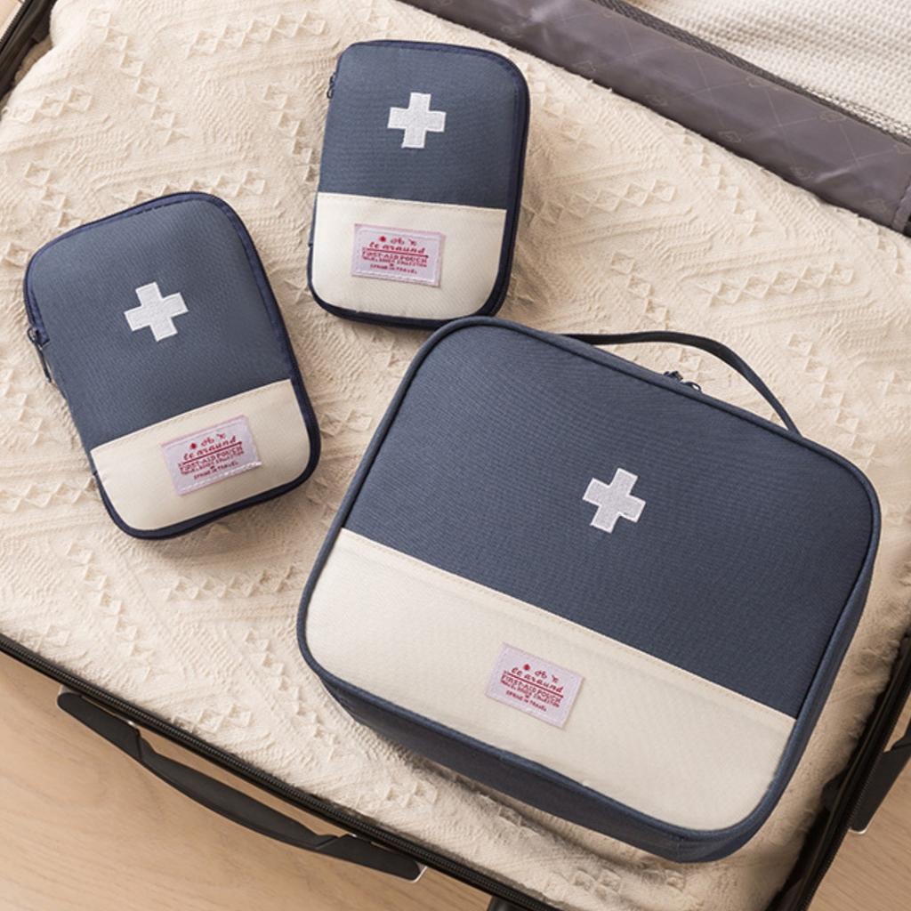 600D Oxford Cloth Portable Medical Bag for Business Trips, Outdoor First Aid Kit, Portable Small Medicine Bag for Home Storage