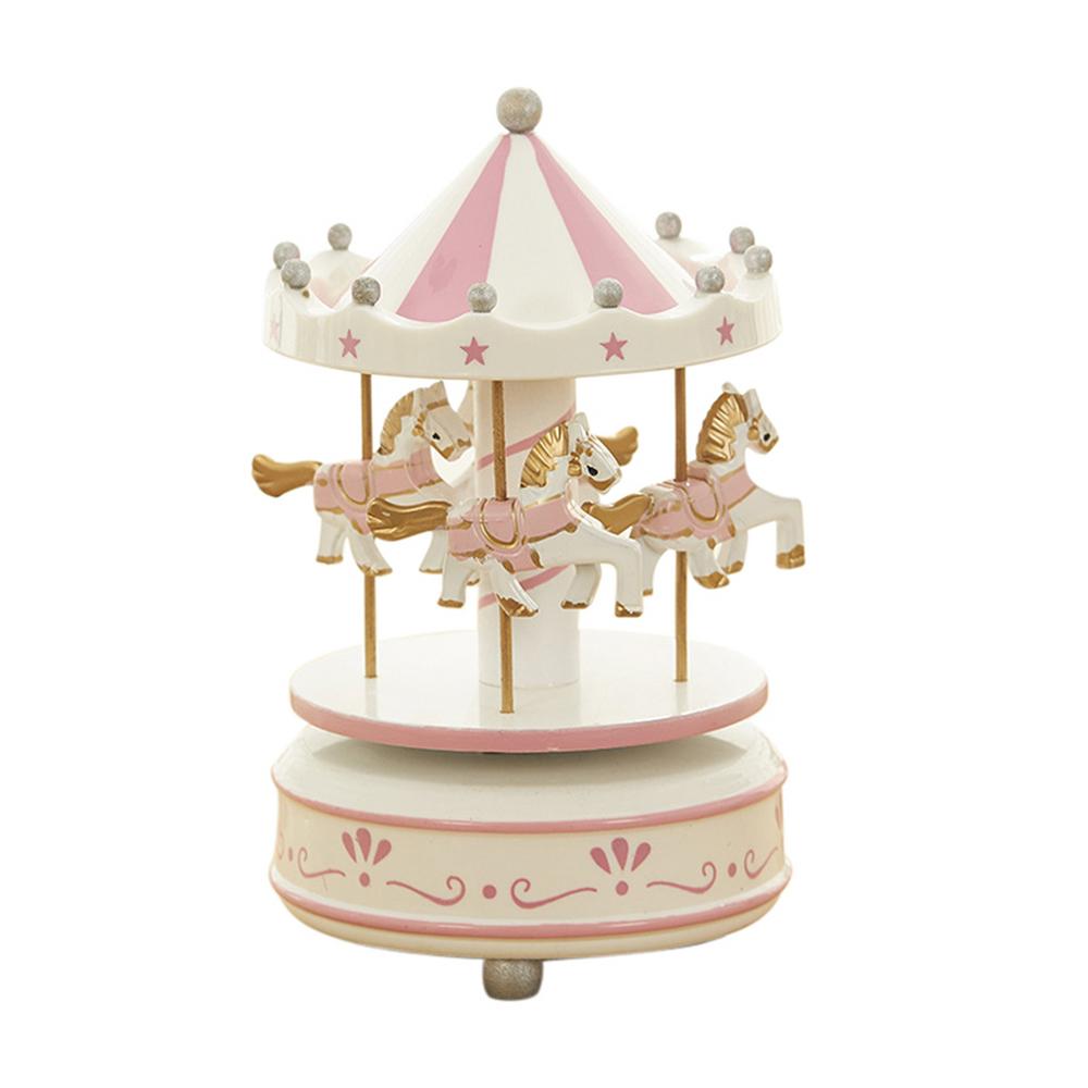 6 Colors Wooden Music Box Toy Child Baby Game Home Decor Carousel Horse Music Box Christmas Wedding Birthday Gift