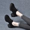 Platform Shoes Women's Spring New Black Round Head Waterproof Table Thick Heel Muffin Heel Single Shoes Four Seasons Shoes