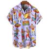 Camisa de Playa Casual de Moda Patrón 3D de Luchador Camiseta Retro Manga Corta Vacaciones al Aire Libre Camisa para Hombre y Mujer